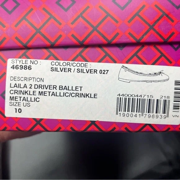 Tory Burch Laila driver  Silver Ballet Flats - Picture 11 of 15